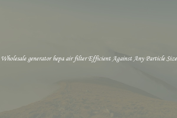 Wholesale generator hepa air filter Efficient Against Any Particle Size