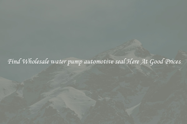 Find Wholesale water pump automotive seal Here At Good Prices