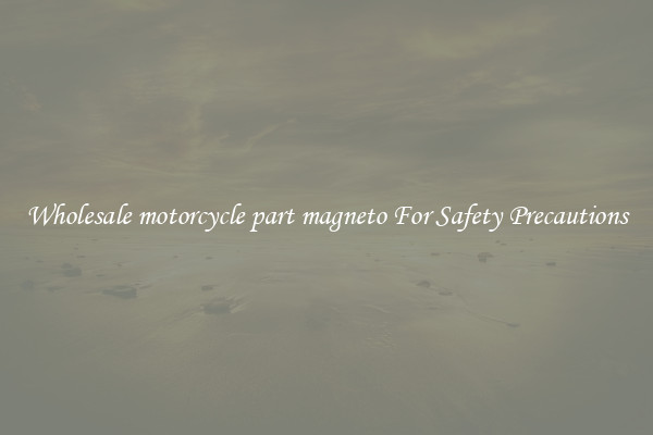 Wholesale motorcycle part magneto For Safety Precautions