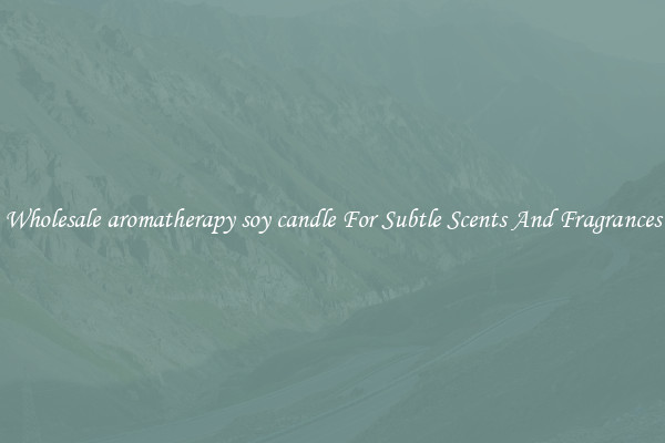 Wholesale aromatherapy soy candle For Subtle Scents And Fragrances