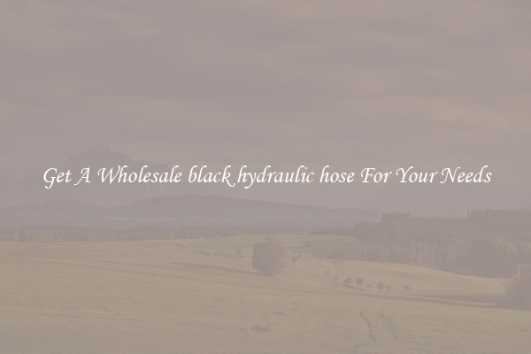 Get A Wholesale black hydraulic hose For Your Needs